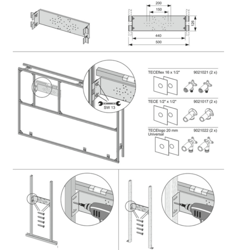 Монтажная пластина Wallbox для сантехнической арматуры WB 90204 3 Монтажная пластина Wallbox для сантехнической арматуры WB 90204 — изображение 3